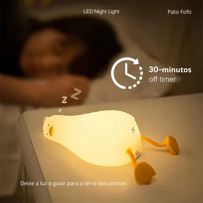 Luminária Pato Preguiçoso de Silicone Aciona com Tapa